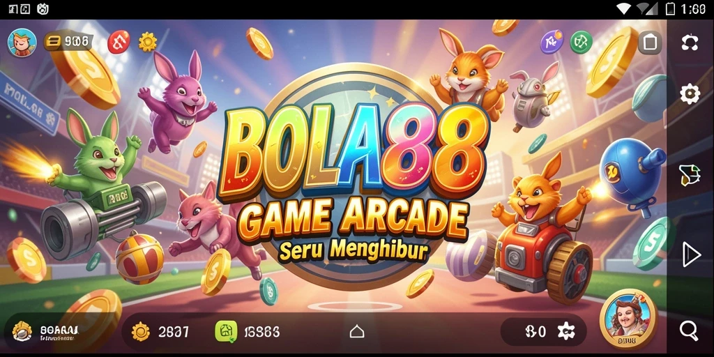 Tangkapan layar utama BOLA88 saat pemain beraksi di permainan arcade.