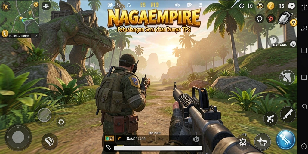 Tangkapan layar menampilkan aksi intens dalam permainan TPS NAGAEMPIRE.