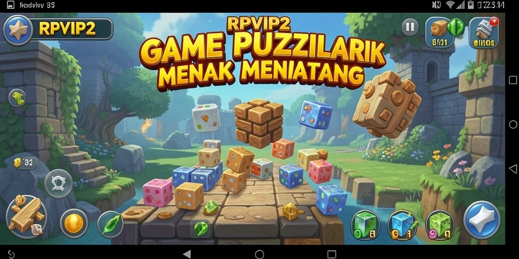 Screenshot gameplay RPVIP2 menunjukkan tantangan puzzle yang menarik.