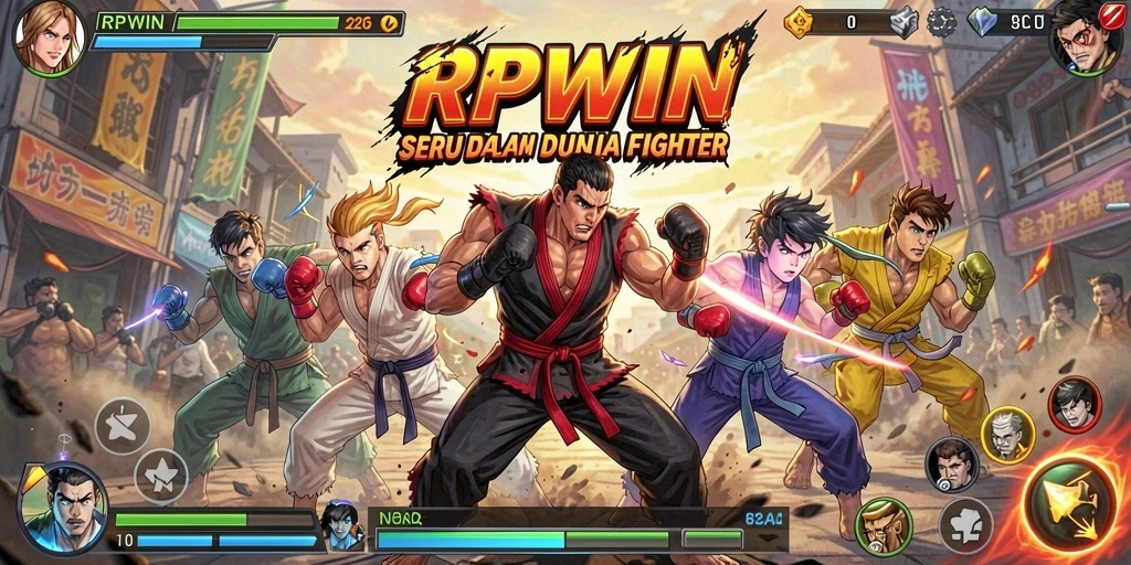 Screenshot menampilkan aksi pertarungan seru dalam RPWIN.
