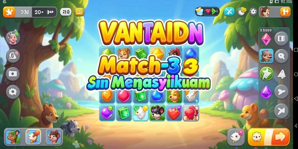 Tampilan gameplay VANTAIDN yang menarik dalam aksi Match-3.